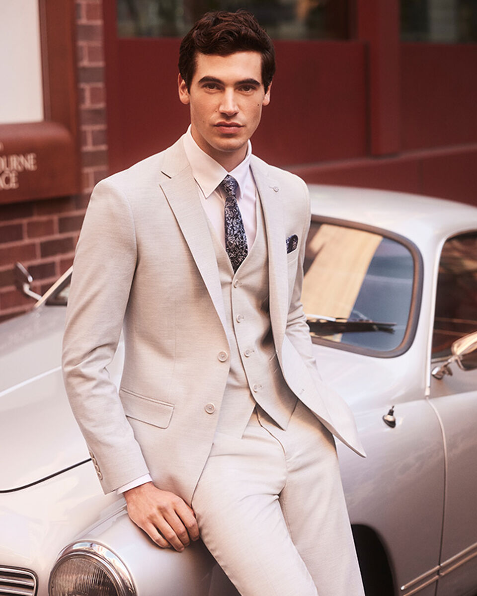 Textured Tailored Jacket, Light Grey, hi-res